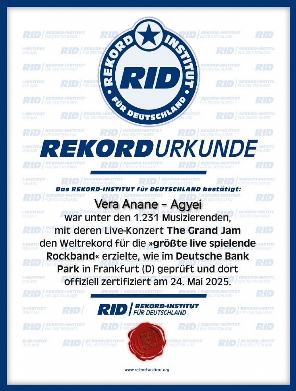 Weltrekord 2025 - größte live Band der Welt